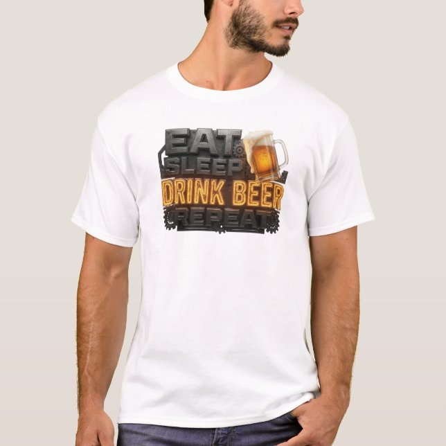 Camiseta Edgy Branco COMA BEBE CERVEJA REPITA 2 BG (Frente)