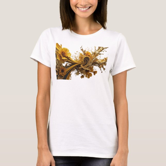 Camiseta Edgy Gold ABSTRACT ART Statement (Frente)