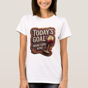 Camiseta Edgy Gold com Slogan BEBER VINHO BOM É O