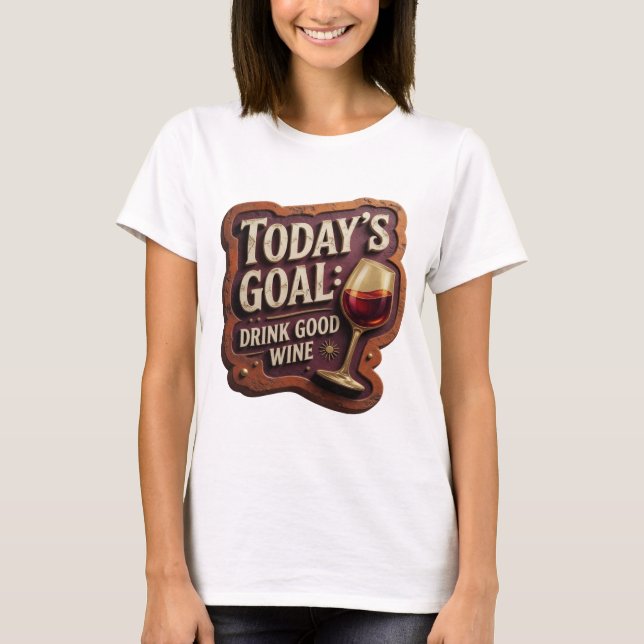 Camiseta Edgy Gold com Slogan BEBER VINHO BOM É O  (Frente)
