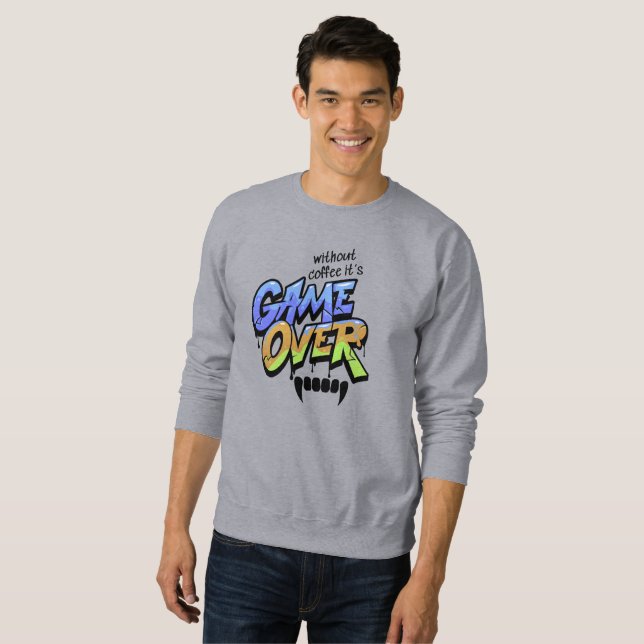 Camiseta Edgy Graffiti Sem Café É Fim de Jogo (Frente Completa)