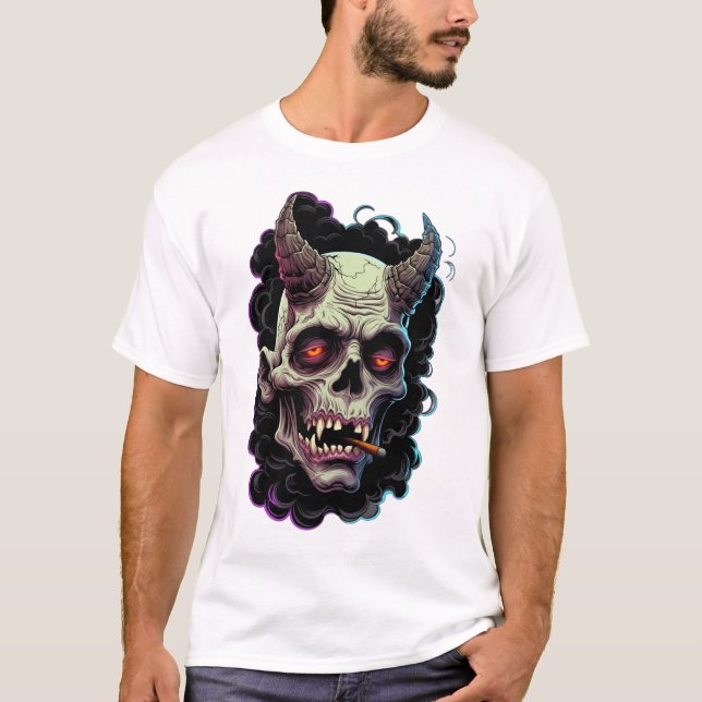 Camiseta Edgy Horned Oni Monster Graphic (Frente)