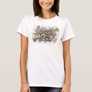 Camiseta Edgy Laranja FELIZ ANIVERSÁRIO 3º Design