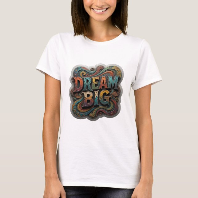 Camiseta Edgy Laranja SONHE GRANDE Citação (Frente)