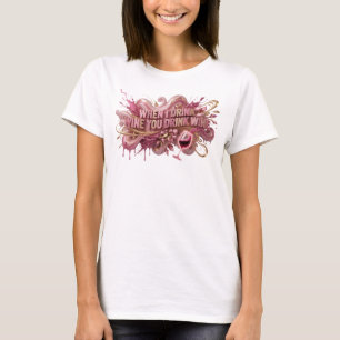 Camiseta Edgy Rosa QUANDO EU BEBO VINHO VOCÊ BEBE VINHO Imp