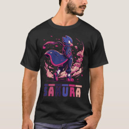 Camiseta Edgy Sakura Warrior Bird Anime Illustration