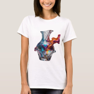 Camiseta Edgy Silver com Estilo de ARTE ABSTRATA