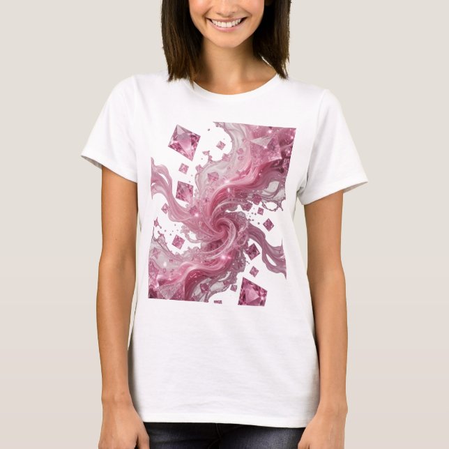 Camiseta Edgy Silver PINK CRYSTAL SPLASH Statement (Frente)