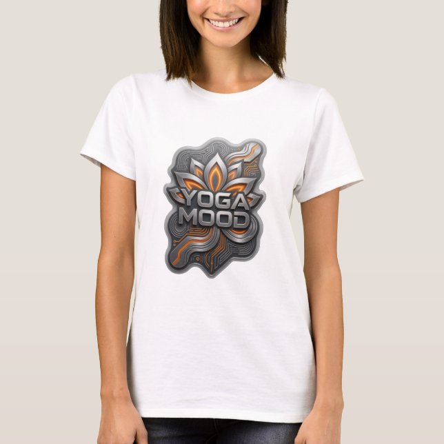 Camiseta Edgy Silver YOGAMOOD com Design (Frente)
