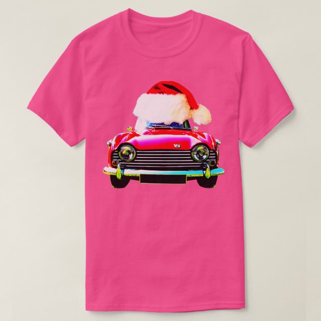 Camiseta Edição clássica de chapéu de Natal Triumph TR5 (Frente do Design)