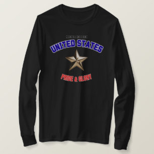 Camiseta Edição de Orgulho Nacional Feminino EUA Manga Long