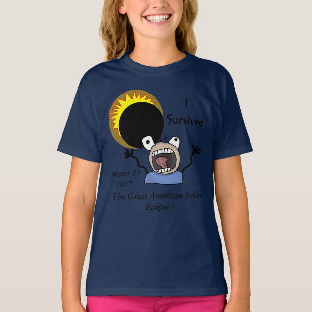 Camiseta Edição de Sobrevivência do Eclipse Solar de 2017 (Frente)