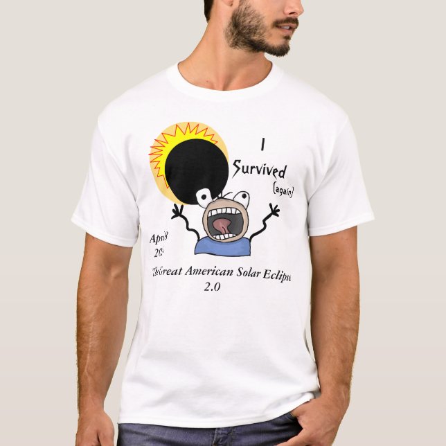 Camiseta Edição de Sobrevivência do Eclipse Solar de 2024 (Frente)