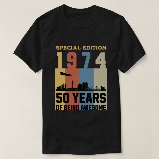 Camiseta Edição Especial 1974 50 Anos de Ser Incrível (Frente do Design)