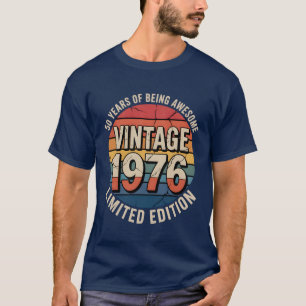 Camiseta Edição Limitada Ano de Nascimento 1976