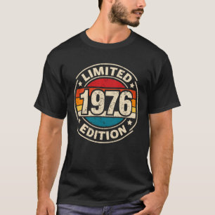 Camiseta Edição Limitada de 1976 com 50 Anos de Idade 50º A