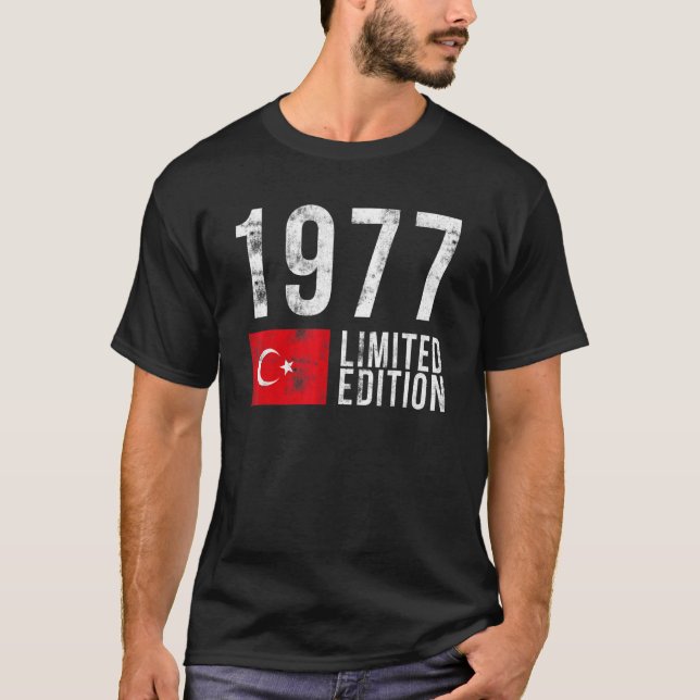 Camiseta Edição limitada de 1977 Turquia com bandeira Anive (Frente)