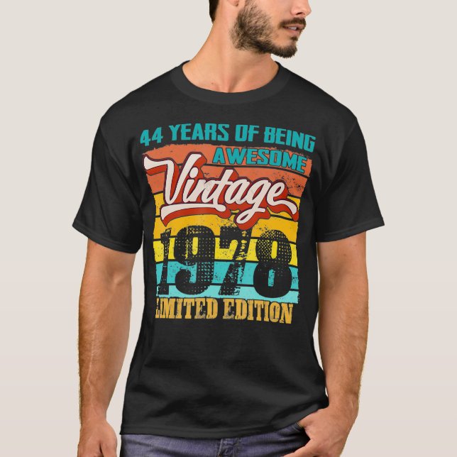 Camiseta Edição limitada de 1978, 44 anos, 44 engraçado  (Frente)