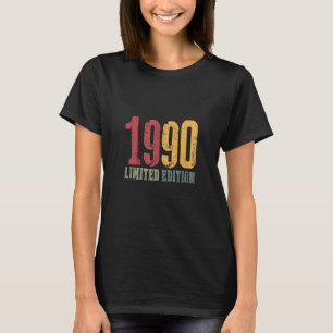 Camiseta Edição Limitada de 1990 Aniversário Vintage Retro