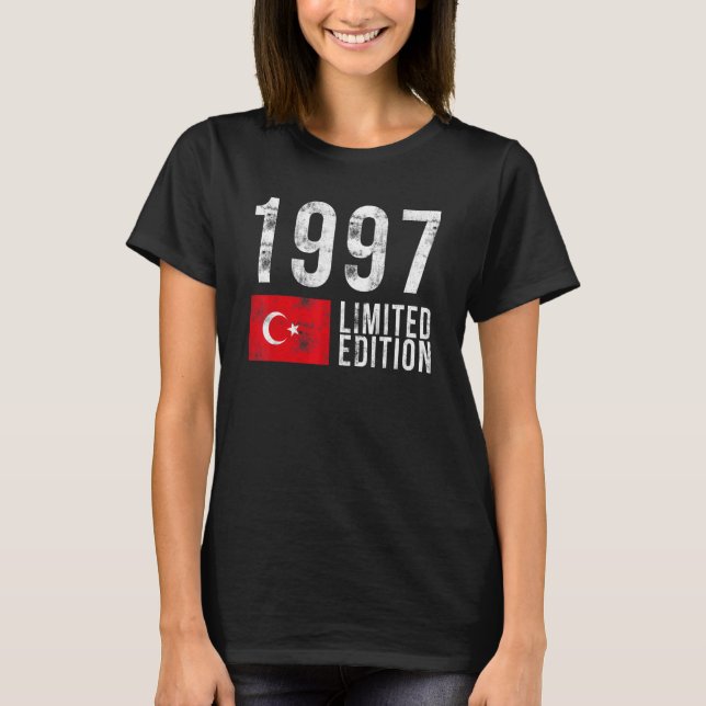 Camiseta Edição limitada de 1997 Turquia com bandeira Anive (Frente)