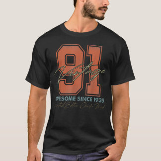 Camiseta Edição Limitada de 91 Anos de Idade Vintage 1935 9