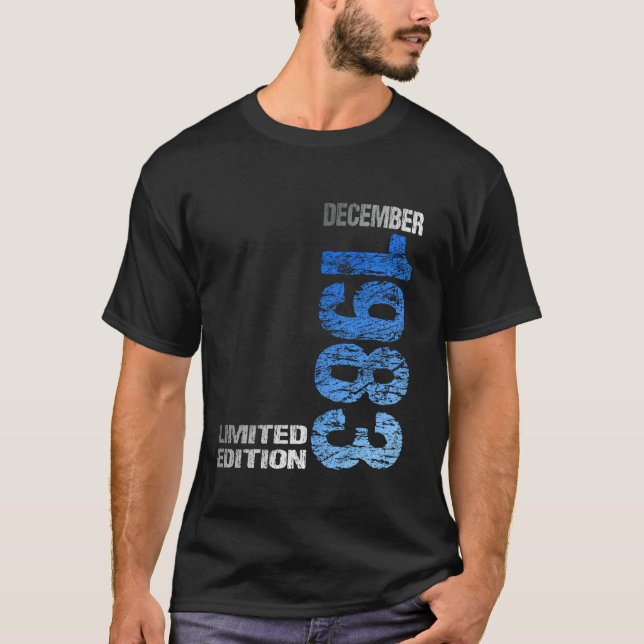 Camiseta Edição limitada de dezembro de 1983 aniversário de (Frente)