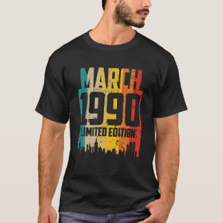 Camiseta Edição Limitada de Março de 1990 Aniversário da Re