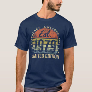 Camiseta Edição Limitada Est 1979 de 47º Aniversário Vintag