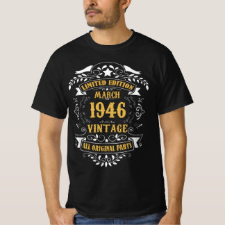 Camiseta Edição limitada março de 1946 Vintage All Original
