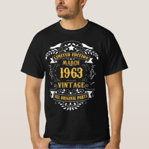 Camiseta Edição limitada março de 1963 Vintage All Origi