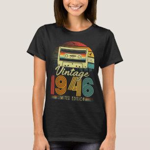 Camiseta Edição Limitada Retro Vintage 1946 80 Anos Bi
