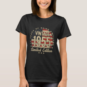 Camiseta Edição Limitada Vintage 1955 Presentes de 70 anos 