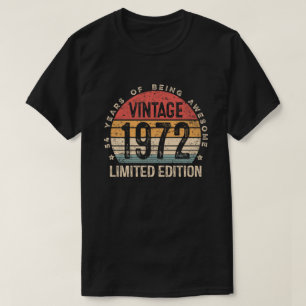 Camiseta Edição Limitada Vintage 1972 54 Anos de Idade 54º