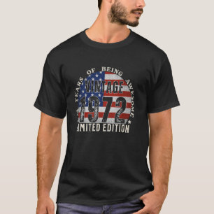 Camiseta Edição Limitada Vintage 1972 de 53 Anos Presentes 