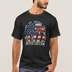 Camiseta Edição Limitada Vintage 1977 48 Anos Presentes 48a