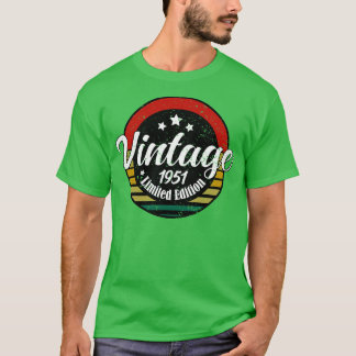 Camiseta Edição limitada Vintage, aniversário de 1951, 74.o