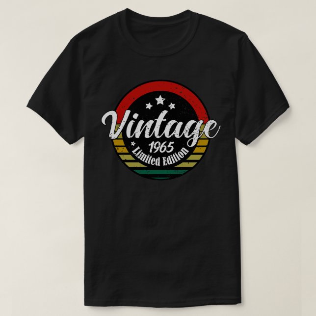 Camiseta Edição limitada Vintage, aniversário de 1965, 58ru (Frente do Design)