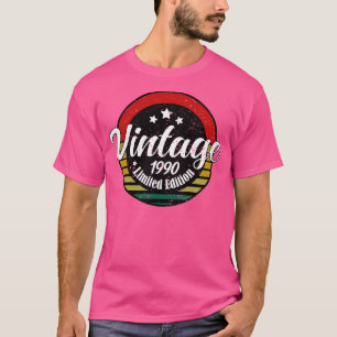 Camiseta Edição limitada Vintage aniversário de 1990 33º an