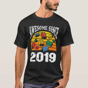 Camiseta Edifício Blocks Incrível Desde 2019 aniversário de