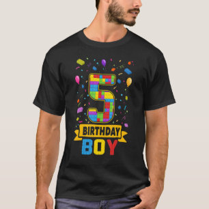 Camiseta Edifício Com 5 Anos De Idade Blocos 5 Aniversário