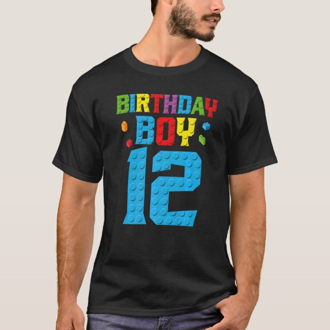 Camiseta Edifício Master Builder 12 Birthday Boy 12 Anos (Frente)