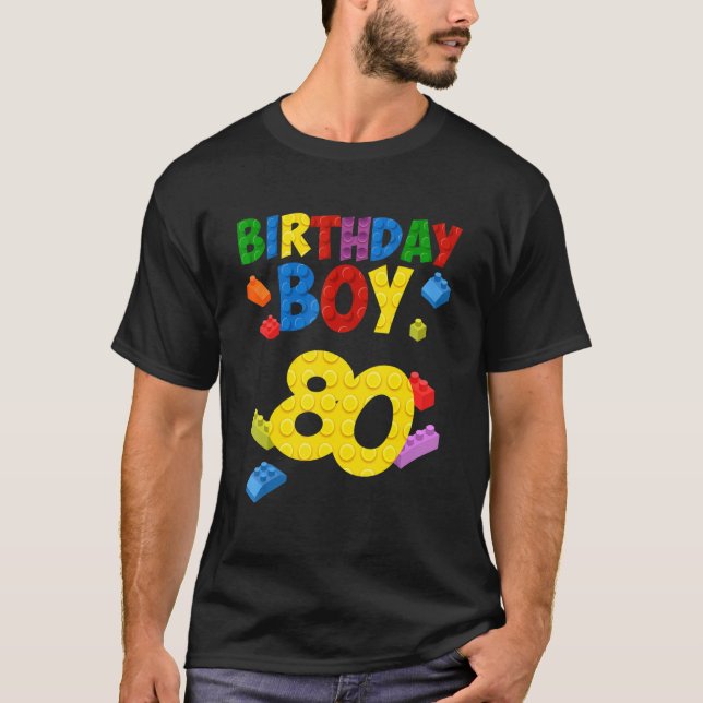 Camiseta Edifício Master Builder 80 Birthday Boy 80 Year (Frente)