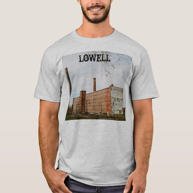 Camiseta Edifício Mill de Massachusetts Lowell (Frente)
