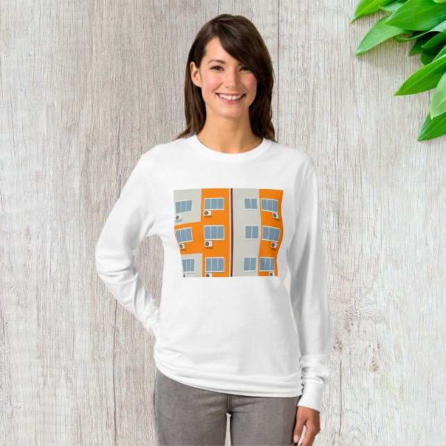 Camiseta Edifício moderno de apartamentos com ar condiciona (Criador carregado)