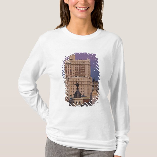 Camiseta Edifícios ao longo da Gran Via e Edificio Espana (Frente)