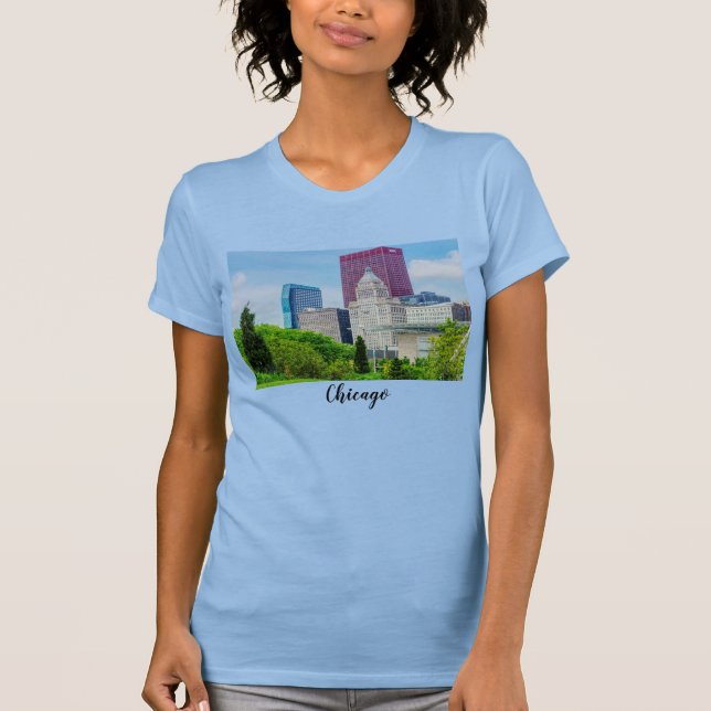Camiseta Edifícios Em Chicago T-Shirt (Frente)