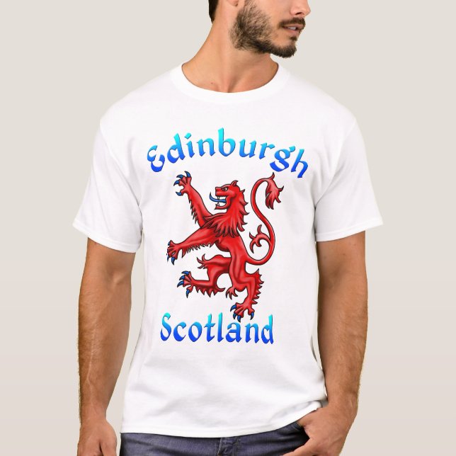 Camiseta Edinburgh Scotland Lion Rampant Scottish Flag (Frente)
