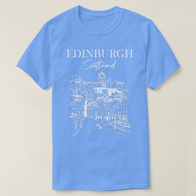 Camiseta Edinburgh Scotland Travando Edinburgh Viagem Girl (Frente do Design)
