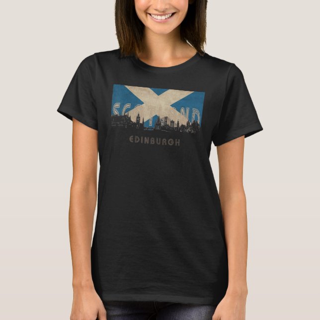Camiseta edinburgh Skyline Vacation da cidade de Souvenir b (Frente)