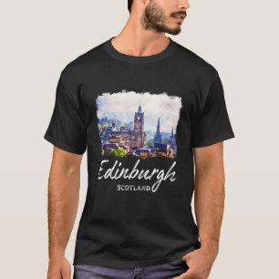 Camiseta Edinburgh Watercolor Painting Edimburgo